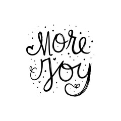 Poster - Elegant 'More Joy' Hand-Lettered Typography Design with Playful Dots and Swirls