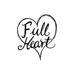Poster - Heartfelt Expression: Artistic depiction of a full heart symbol with calligraphic text