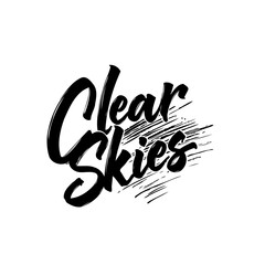 Poster - Stylish 'Clear Skies' Text Design with Artistic Brushstroke Texture Background