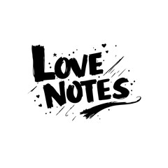 Poster - Romantic 'Love Notes' Typography Design with Hearts and Stars for Special Occasions