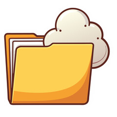 Aufkleber - Illustration of a Folder with Cloud Symbolizing Data Storage and Cloud Computing