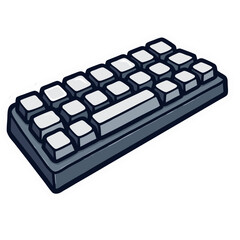 Aufkleber - Illustration of a compact mechanical keyboard with white keys on a black background