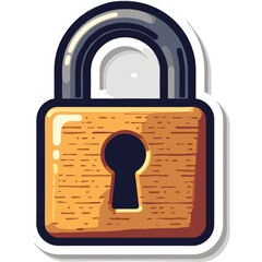 Poster - Digital Illustration of a Secure Padlock Icon on Black Background for Security and Protection