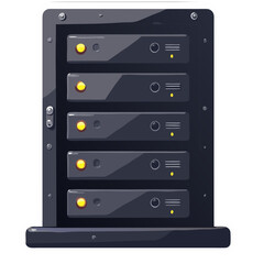 Poster - Illustration of a Server Rack Depicting Data Storage and Server Infrastructure