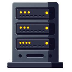Poster - Illustration of a Server Rack Depicting Data Storage and Computer Infrastructure