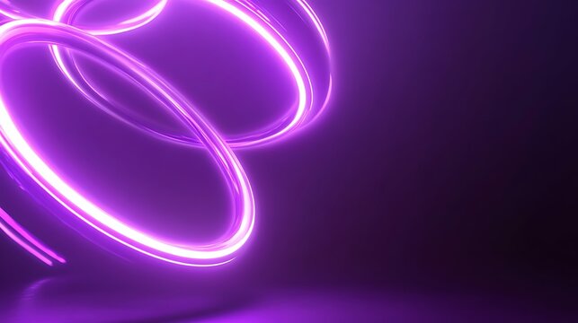 Abstract glowing purple rings