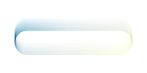 Poster - Vector abstract banner design curved gradient lines in blue green on transparent background, modern technology concept template with rounded rectangular frame layout