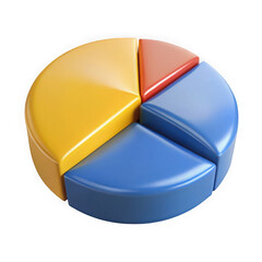 Poster - 3d colorful pie chart graphic isolated on transparent background
