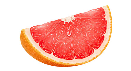 Aufkleber - Realistic and detailed illustration of a fresh, juicy grapefruit slice on black background
