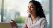 © peopleimages.com - Customer service, talking and woman on laptop with headset for consulting, help and contact us. Professional, computer and person for virtual assistance, online communication or crm support in office