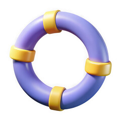 Poster - Purple and yellow 3d ring shape isolated on transparent background