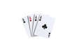 © Silhouettehub - Four aces playing cards close up studio shot set bet on transparent background