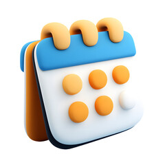 Poster - Charming 3D Calendar Icon on transparent background for Organization and Planning