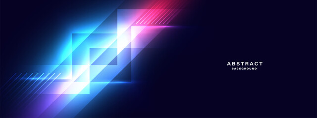 Leinwandbilder - Futuristic abstract background with glowing geometric shapes