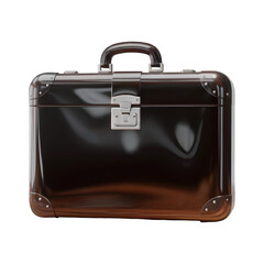 Aufkleber - Dark Brown Ultra Glossy Vintage Style Suitcase 3 D Render Isolated on White Background isolated on a transparent background