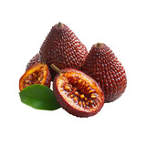 Exotic Salak Fruit: A close-up shot of the distinctive salak fruit, known for its unique scaly skin and delicious, subtly sweet flesh. The image emphasizes the visual appeal of the fruit.