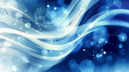 Poster - Flowing blue water with abstract motion and defocused background creates a serene atmosphere, Abstract motionowing water, defocused blue background, bokeh effect
