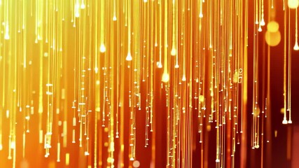 Poster - Exploring the vibrant world of orange hexagonal patterns in futuristic digital rain, Orange digital HEX code rain Futuristic technology concept Seamless 3D render