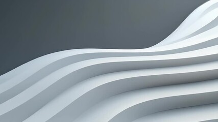 Poster - Modern Abstract White Curves and Lines Pattern on Gray Minimalist Background