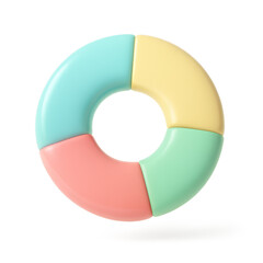 Poster - Colorful Circle Chart: A vibrant, segmented circle chart, rendered in a smooth, pastel style, representing data and concepts with visually appealing simplicity.