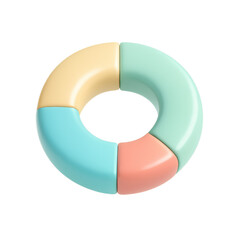 Poster - Colorful Pie Chart: A vibrant and eye-catching pie chart composed of four distinct segments, each rendered in a different pastel hue, representing a balanced division.