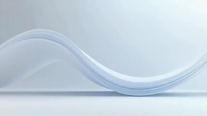 Poster - Abstract Three D Waves on a White Surface Minimalist Backdrop And Modern Design