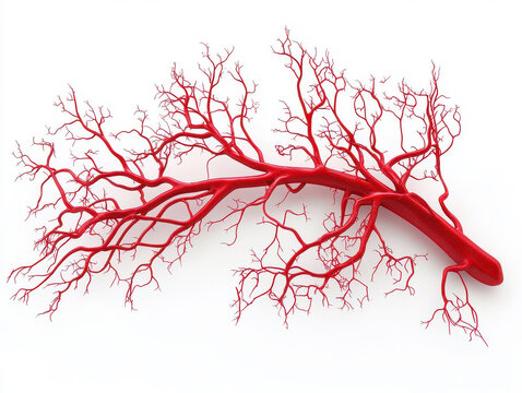 Red Blood Vessel Branching Network Anatomy Illustration