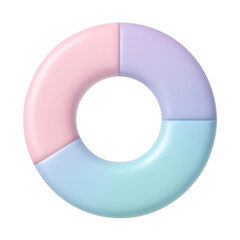 Poster - Harmonious Ring Chart: A pastel-colored, 3D rendered ring chart, divided into three distinct segments. Each section showcases the concept of balance, unity, and the power of interconnectedness.