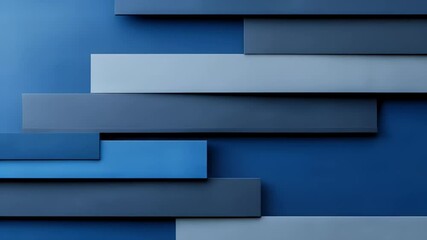Poster - Abstract Blue Geometric Background with Rectangular Blocks in a Modern Design