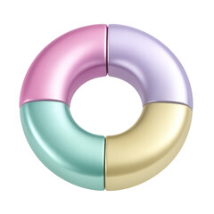 Poster - Colorful Donut Chart: A visually engaging and vibrant donut chart, with four segments, presents a clean and appealing design. The pastel colors create an inviting graphic