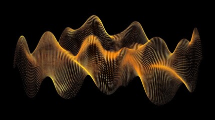 Abstract golden wave pattern on black