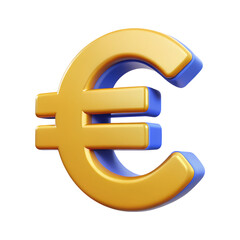 Poster - 3d isolated euro sign symbol on white background