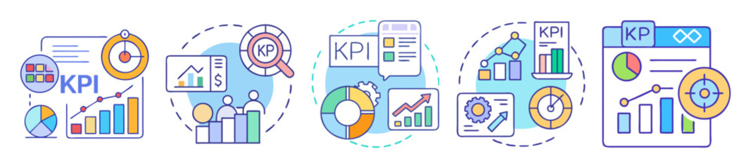 Poster - Visual Representation of Key Performance Indicators and Business Analytics Concepts