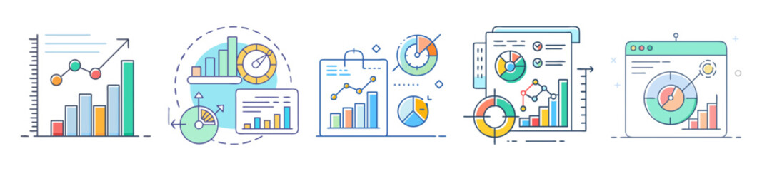 Poster - Creative infographic design illustrating data analysis and business growth metrics