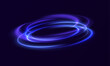 © Ihor Nemynushchyi - Abstract light speed lines neon rings glowing circles movement on black background vector illustration. Blue, Red , Purpure light effect. PNG.