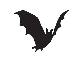 Wall Mural - vector isolated one single simple flying bat colorless black and white outline silhouette shadow sha