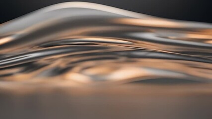 Poster - Abstract Bronze Wave Background with Smooth Shiny Surface And Metallic Copper Design