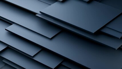 Poster - Abstract Geometric Dark Blue Gray Background with Layered Rectangular Shapes