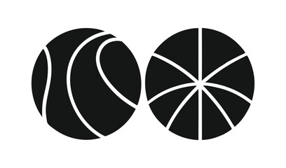 Poster - Abstract black and white geometric ball icons