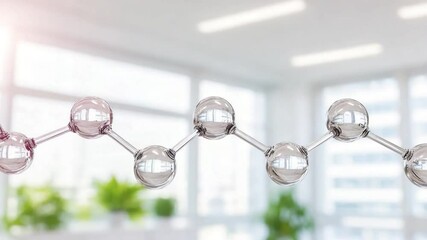 Aufkleber - Molecular Network: A meticulously crafted molecular structure, its intricate connections shimmering with metallic brilliance, suggests innovation, growth.