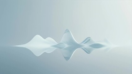 Aufkleber - Minimalist White Shapes Reflecting on Water Surface in a Soft Blue Gradient