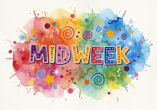 Midweek Watercolor Text Design
