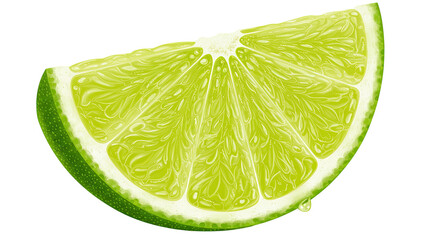 Aufkleber - Detailed illustration of a fresh, juicy lime wedge with a water droplet
