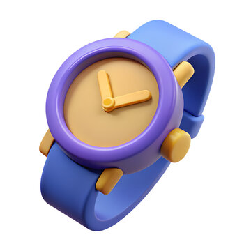 Wrist Watch Icon 3D Rendering Isolated On White