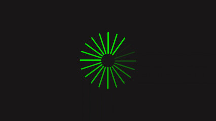 Poster - Abstract Green Loading Circle on Black Background Indicating Progress or Waiting Minimalist and Modern minimalist