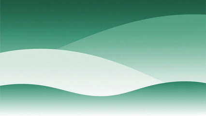 Aufkleber - Abstract green and white wavy layers creating a smooth and calming background illustration design