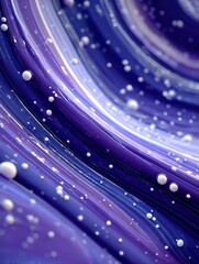 Poster - Abstract digital art of a swirling blue and purple background with white dots, creating a futuristic and tech-inspired visual