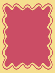 Poster - a festive, abstract background design with a warm yellow border surrounding a large, wavy-edged pink central area.