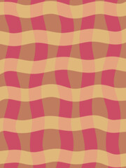 Poster - A prominent brown shape with layered, wavy edges extends upwards from the bottom, creating a distinctive and playful visual element.