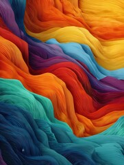 Poster - Abstract paper waves in vibrant colors